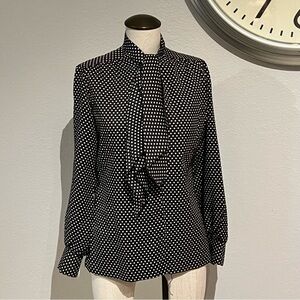 Vintage Black and White Polka Dot Blouse